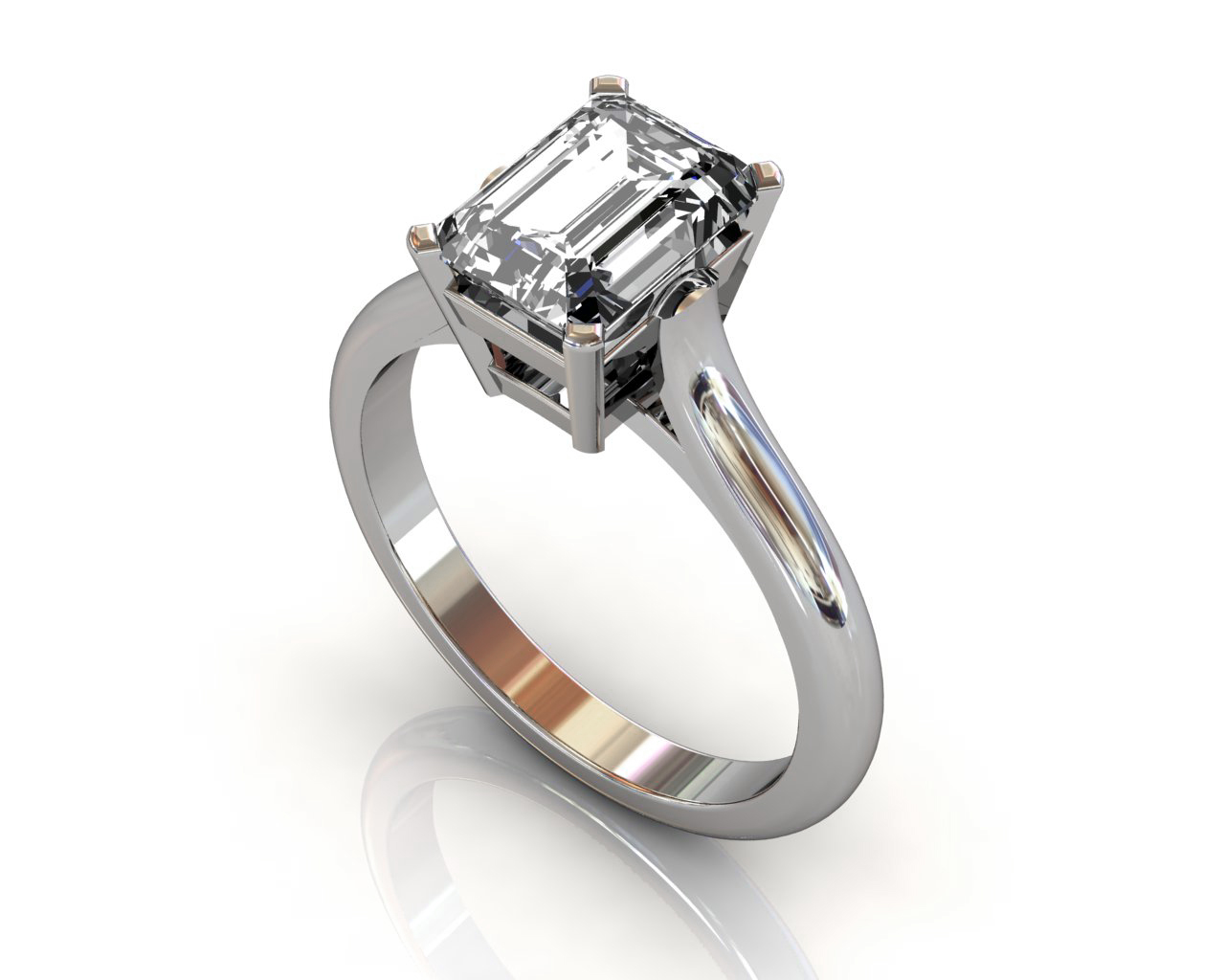 South Bay Gold Emerald-Cut 2ct Diamond Ring