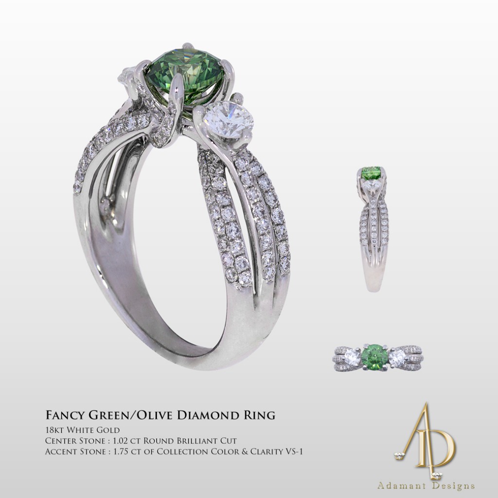 South Bay Gold - Green-Diamond Ring