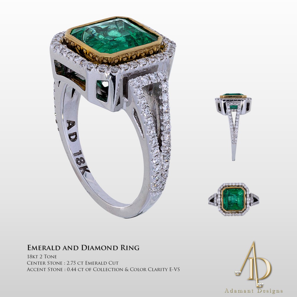 South Bay Gold Green Emerald Ring
