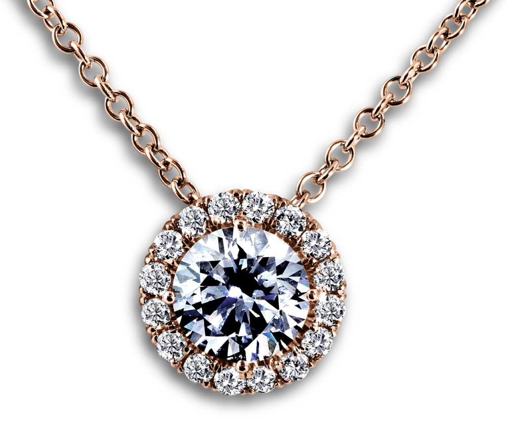 Diamond Halo Pendant - Valentine