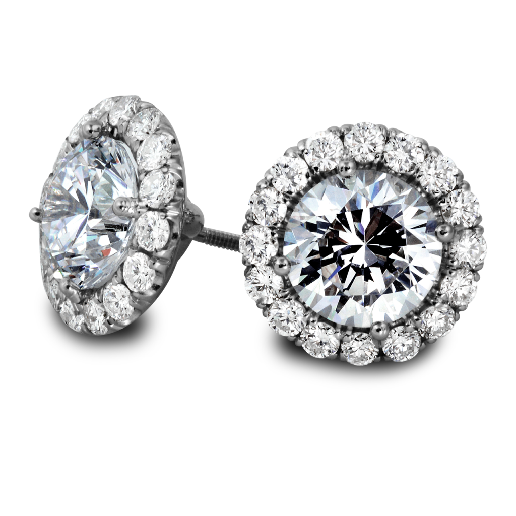 Halo Diamond Stud Earrings-South Bay Gold