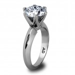 Round Cut Diamond Solitaire with 6 Prong Engagement Ring