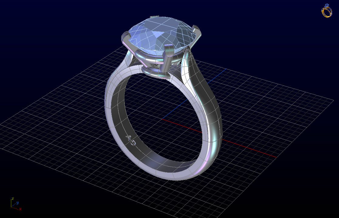3D View Ring Custom Design Jewelry Engagement South Bay Gold