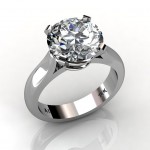 SOUTH BAY GOLD Round Cut Diamond Solitaire Engagement Wedding Ring