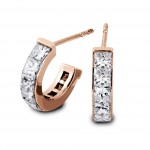 South Bay Gold Semi Huggies Princess Cut Diamond Earrings-Torrance