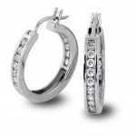 South Bay Gold Diamond Hoops on White Gold - SBG Jewelry Stores Torrance