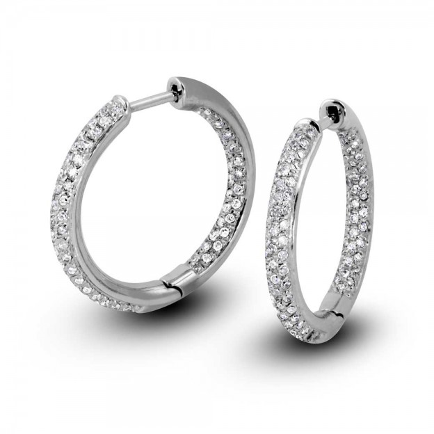 Pavé Diamonds Hoop Earrings