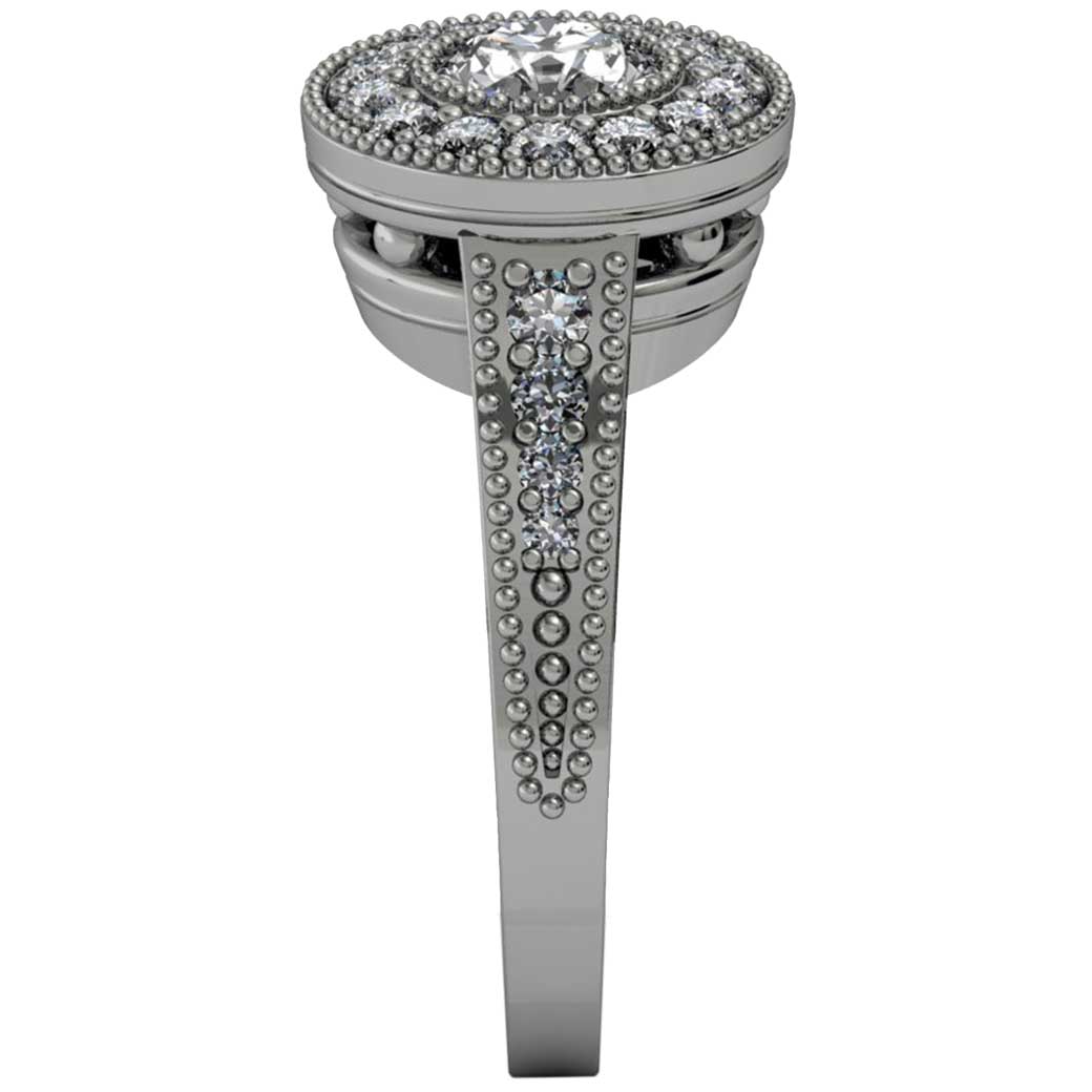 Diamond Beaded Ring - Side-View - South Bay Gold