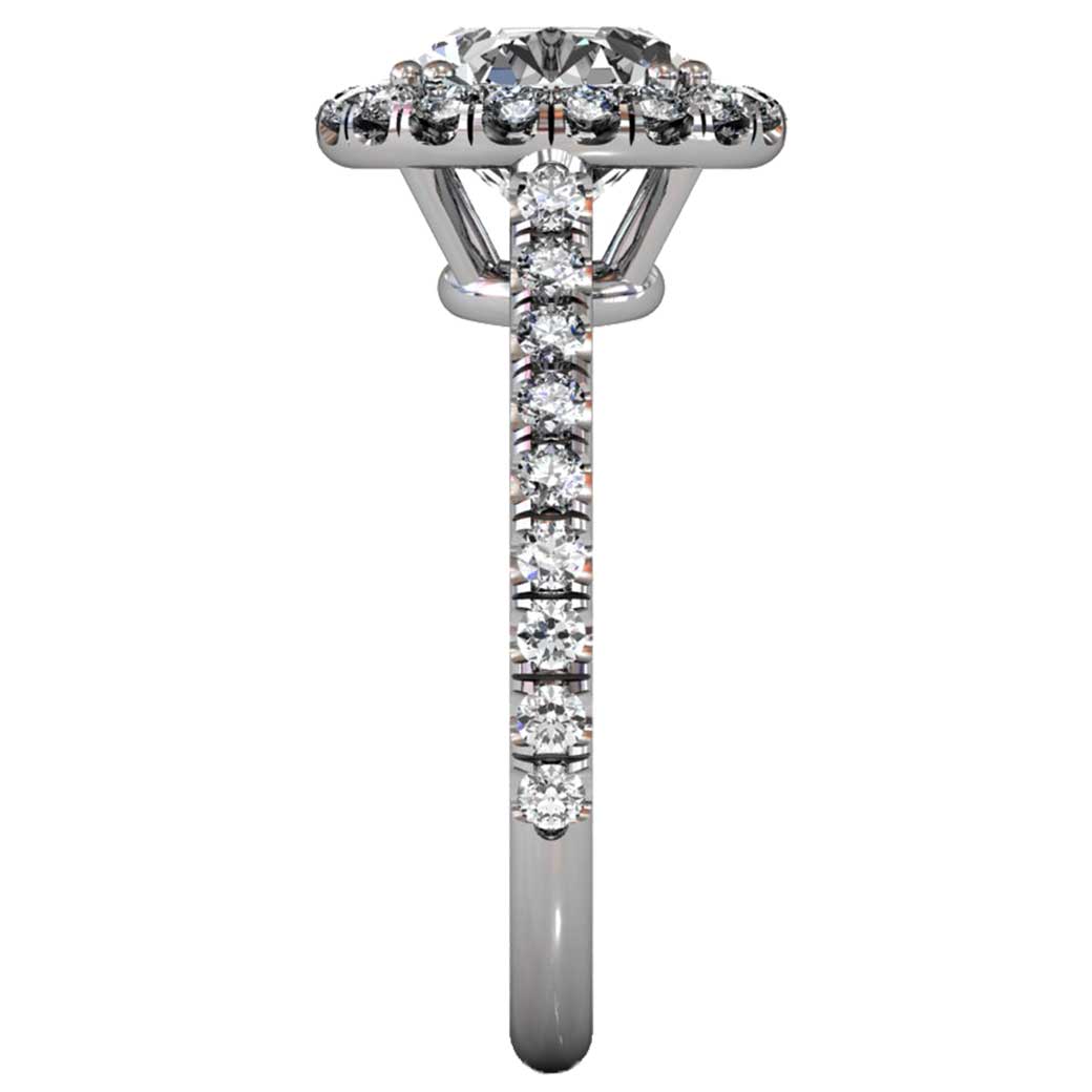 Diamond Classical U-cut Halo Ring - Side-View - South Bay Gold