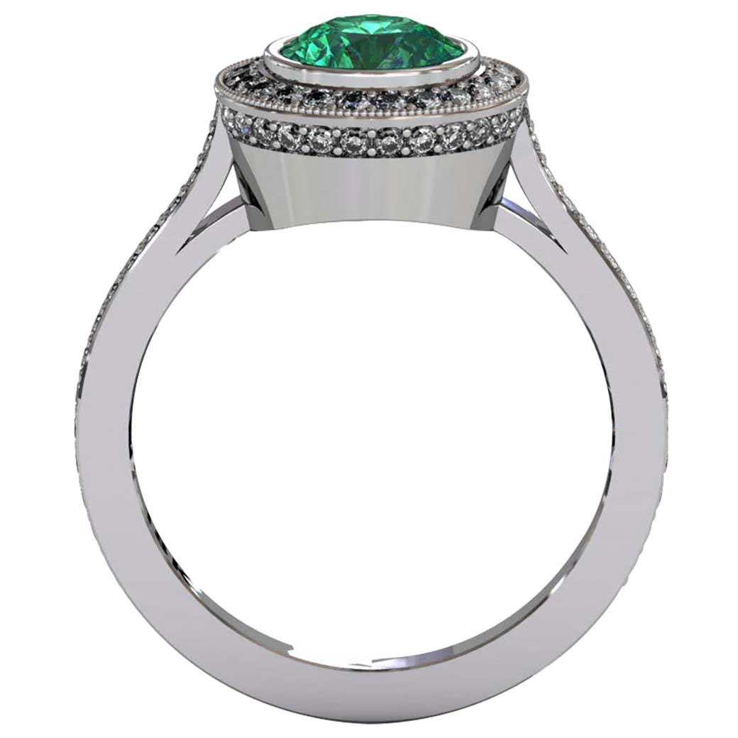 Emerald Modern Ring - Front-View - South Bay Gold