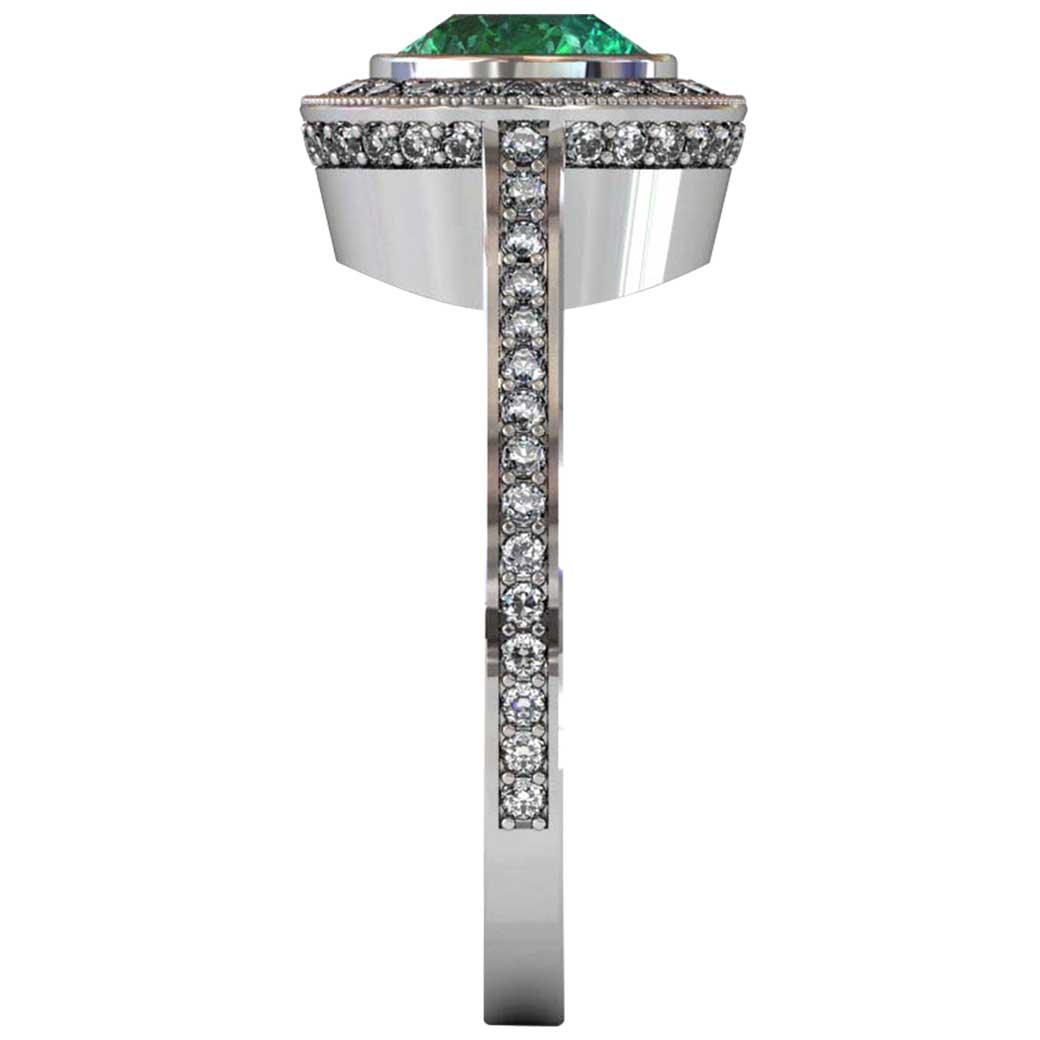 Emerald Modern Ring - Side-View - South Bay Gold