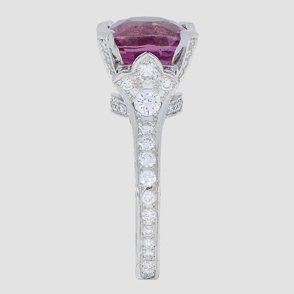 Pink Sapphire Diamond Ring - White Gold - Torrance Jewelry Store
