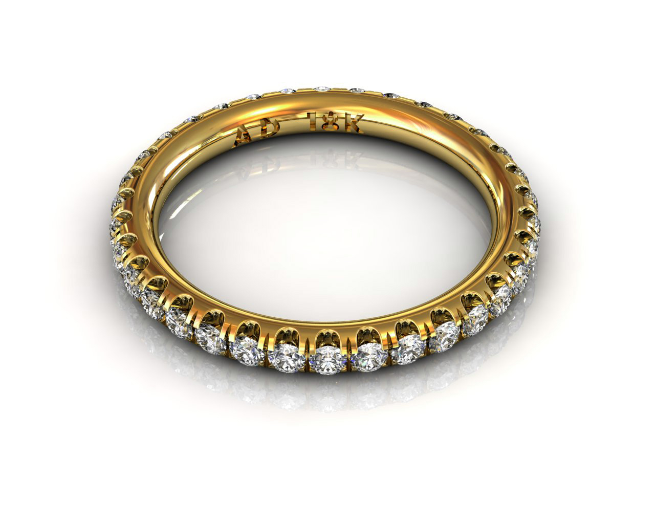 Wedding Bands Ladies Diamonds Craponia 24 Stone 0.74 TCW 3.0g 18kt Yellow Gold