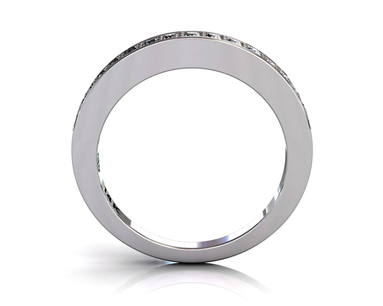 Wedding Bands Ladies Diamonds Pave´ 17 Stone 0.27TCW Diamonds 4.48GR 18KT White Gold Jewelry Store Torrance