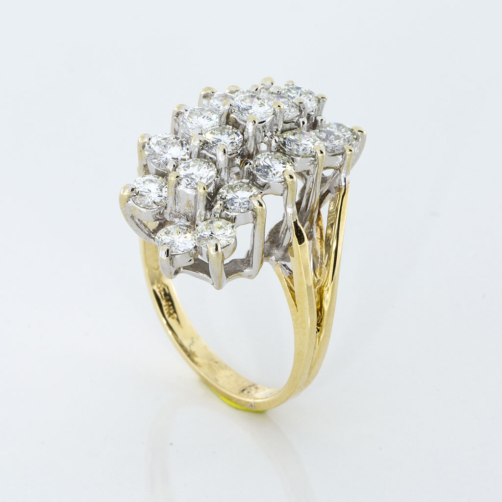 Multi Diamond Yellow Gold Estate Ring - 310 791 5431