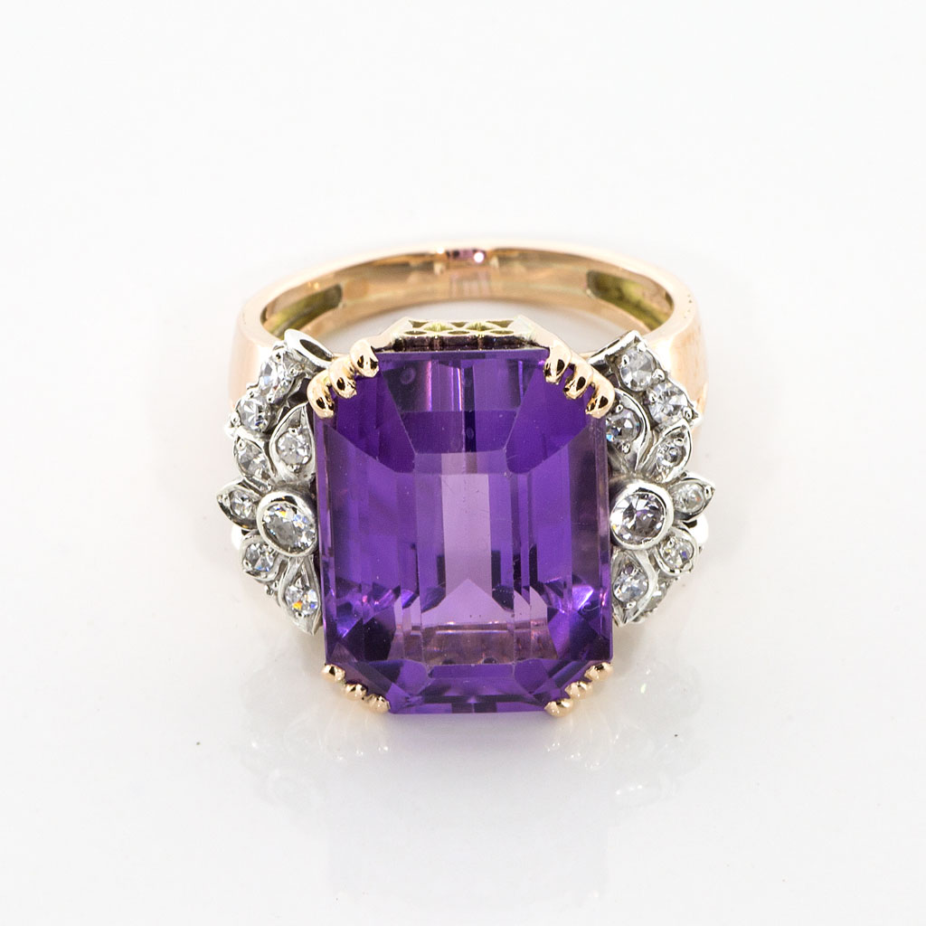 Purple Amythest Diamond Ring - Sell Estate Jewelry