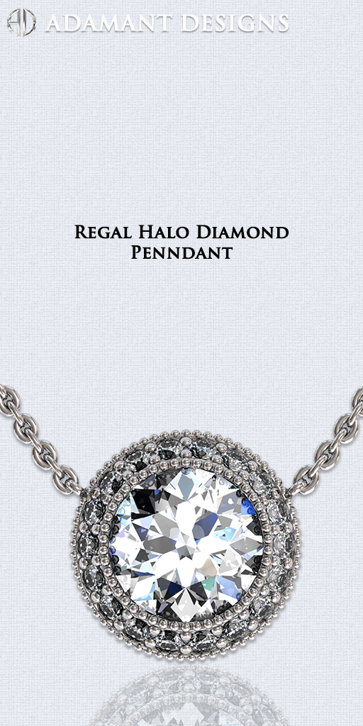Regal Halo Diamond Pendants - Palos Verdes